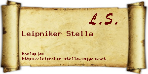 Leipniker Stella névjegykártya